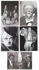 Lot 5 minis cartes-photos (75mmx105mm) sur le cirque - Collection couleur cirque