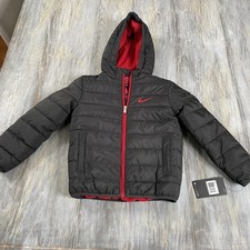 Nike Puffer Coat With Hood Black/Red Boys Size 6 NWT 5-6yrs Old