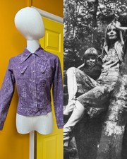Vintage 70er Jahre Frills London lila Jacke - XS/S
