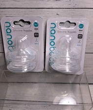 Nanobebe Silicone Anti-Colic Baby Bottle Nipples 4 Pack Fastflow 6m