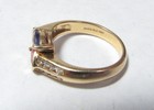 SOLID 14K GOLD RING W/ NATURAL PINK TOURMALINE, TANZINITE, AND DIAMONDS — photo 2