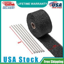 16.4ft Black Exhaust Heat Wrap Kit For Motorcycle Car Atv Header Pipe
