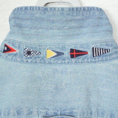 Nautica Sailing Club Coast Cup Men's Blue Denim Button-Up Shirt Size Large L/S - Picture 10 of 14