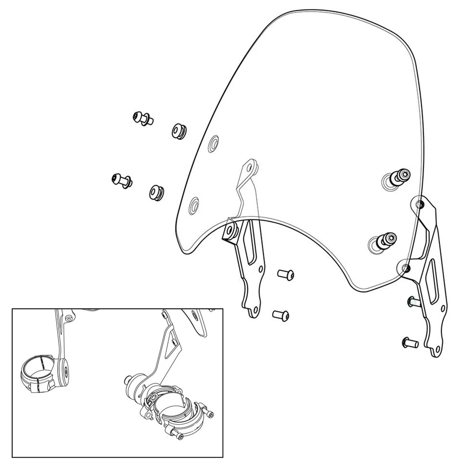 ABS Motorcycle Windscreen Windshield for Harley Dyna Softail Models Gray #3 Foto 4 de 4