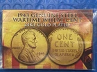 1943 Genuine Steel Wartime Wheat Cent 24k Plated Gold Plated