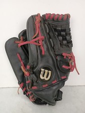 Wilson Adult 12.5" A600 FP125 Fastpitch Softball Glove Black Red Leather LHT