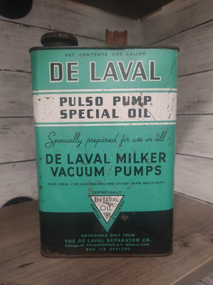 #ad Vintage De Laval 1 Gallon Oil Can Advertising Farm Dairy Pulso Milk Pump Empty $34.87