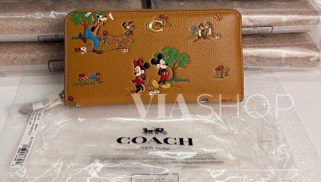VIRAL Disney X Coach Essential Accordion Zip Wallet Mickey Mouse & Friends CAE74 image 7