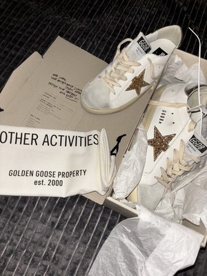 Golden Goose SuperStar 39 Weiß Gold Glitzer - Original mit Box