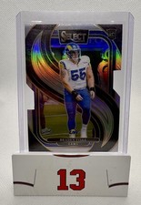 2024 Panini Select Braden Fiske Premier Level Silver Prizm Die Cut RC #171 Rams