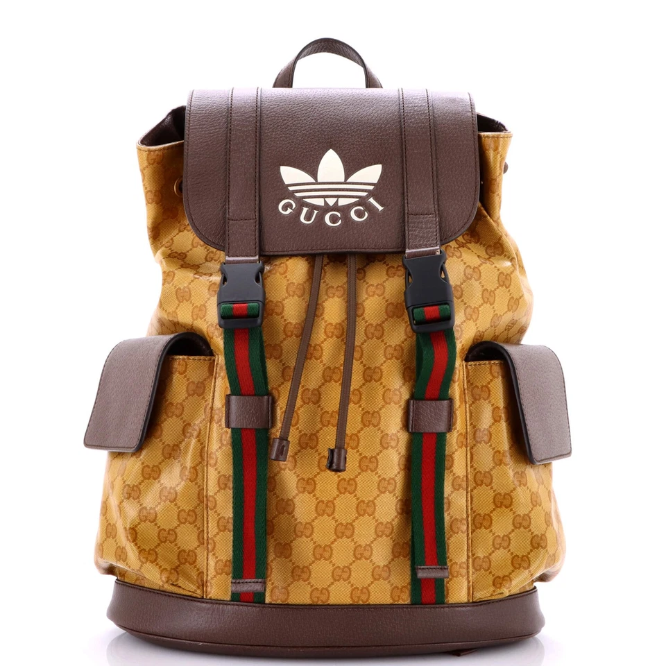 Gucci x adidas Double Pocket Buckle Backpack GG Coated Canvas Medium