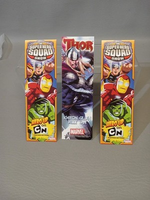 Marvel Comics Thor Super Hero Squad Show Bookmarks Cards Promo 7x2.25 Lot of 3