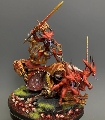 Daemons Of Khorne Skull Cannon Herald of Khorne on Blood Throne