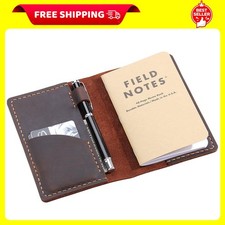 Leather Journal Cover for Field Notes, Notebook Cover for Moleskine Cahier, Hand