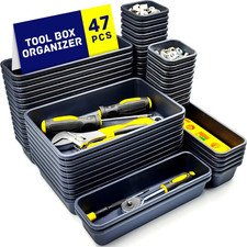 47PCS Toolbox Drawer Organizer Tray Divider Set – Garage Tool Storage Box Insert