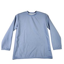 Mens Light Blue Fleece Sweatshirt Long Sleeve Crew Neck Plush Lined Size XL