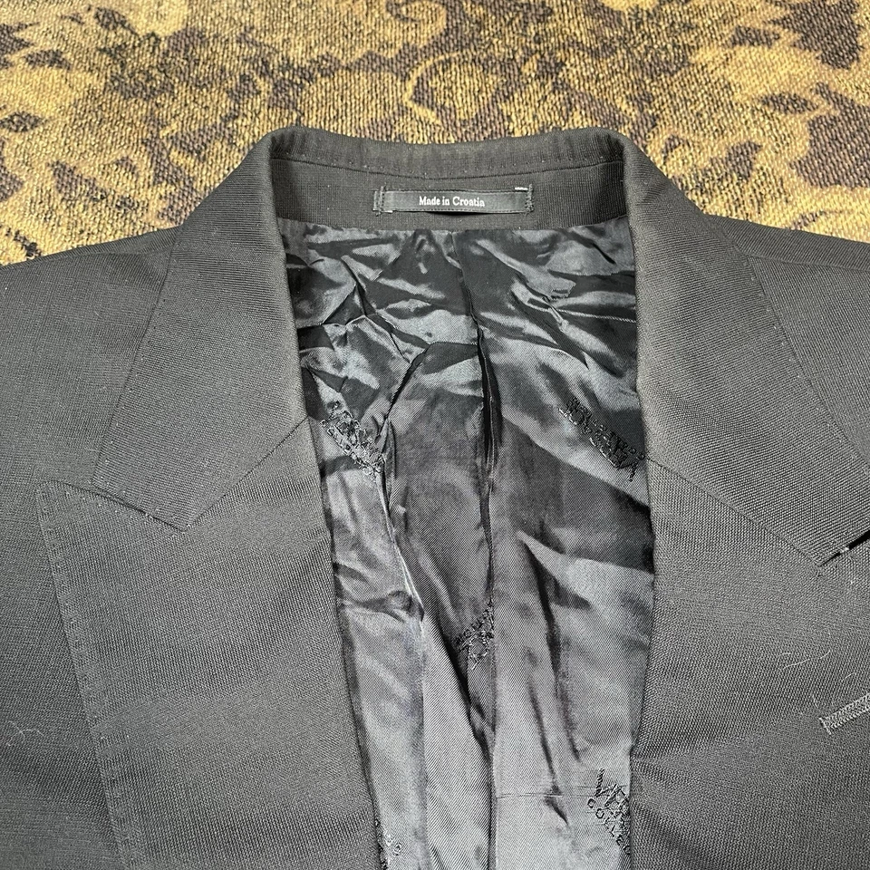 Versace Collection Men US 38R EU 52 Black Wool Blazer Jacket City Fit Preppy - Image 4 of 4