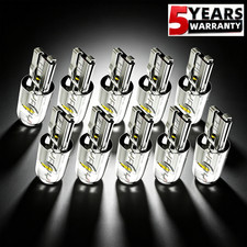10* White T10 194 W5W 501 LED Sidelight Interior Number Plate Light Bulb Lamp