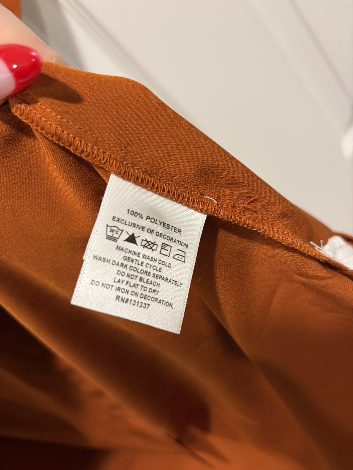 UG Apparel Rust 100% Polyester Button Pleated Tun… - image 4