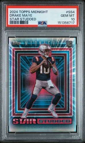 PSA 10! Drake Maye RC 2024 Topps Midnight Star Studded #SS-4 GEM MINT