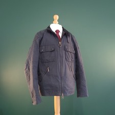 Barbour International Giacca Burgat Cotone Cerato Uomo Grande Navy Moto
