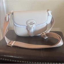 Coach Ivory Pebbled Small Crossbody Bag, Buck...