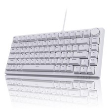 AJAZZ AK820 Wired Mechanical Keyboard, 75% QWERTY Layout Blue Lighting White