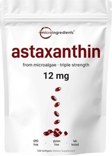 Astaxanthin 12mg Antioxidant Supplements Fresh Microalgae Eye Joint Skin Health
