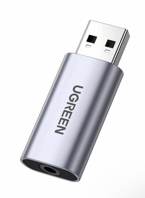 UGREEN USB to Audio Jack External Sound Card 3.5mm Adapter 2 Silver 