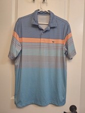 Men's Vineyard Vines Striped Performance Polo Size Medium