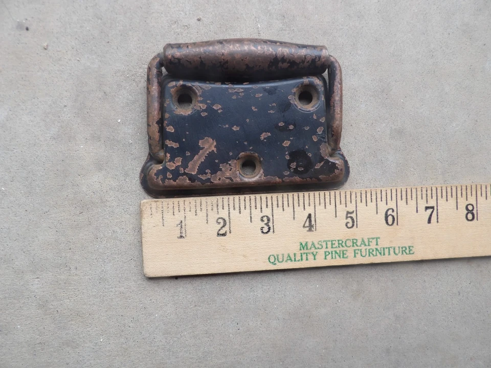 Antique / Vintage Tool Box / Chest Pull Drop Handle Hardware 5" X 3" - Image 2 of 4