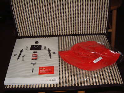 AUDI COLLECTION TODDLER BUCKET HAT W/EMBROIDERED AUDI RINGS IN RED NIB!!