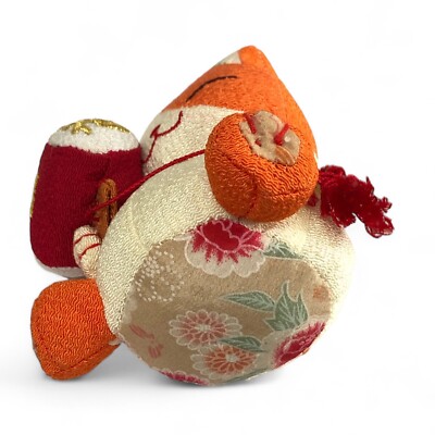 Maneki Neko Beckoning Plush Stuffed Strap Charm Doll Lucky Cat
