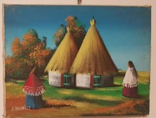 Painting D'Author Abdul Tatari Linen Face Nature Still Certificate 30X40