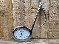 Music Note Metal Desk Clock 3.5" x 3.5"