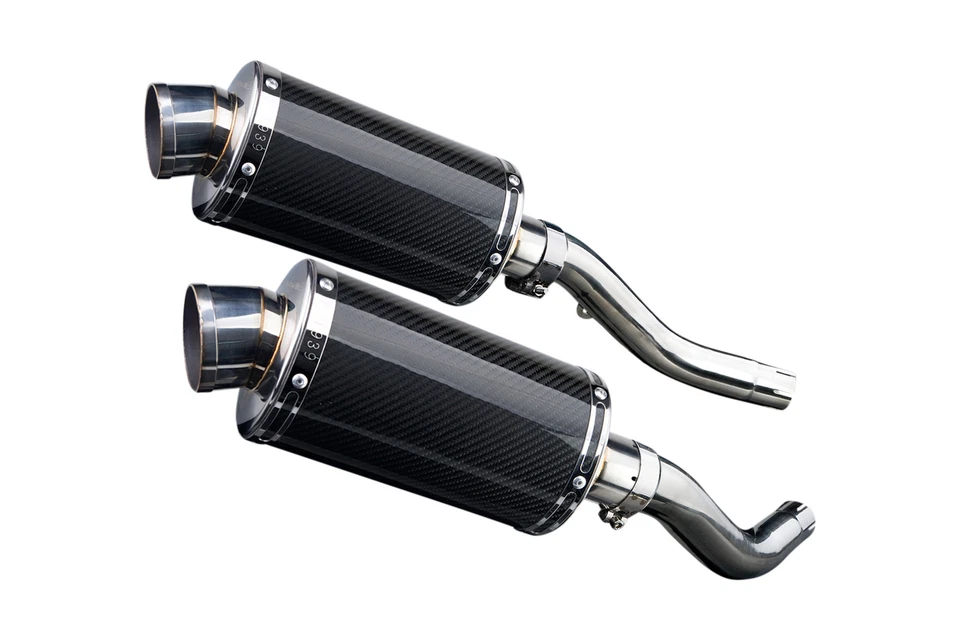 Kit de silenciador de escape de carbono oval Kawasaki Z1000 2003-2006 Delkevic slip on 9" - Imagem 4 de 4