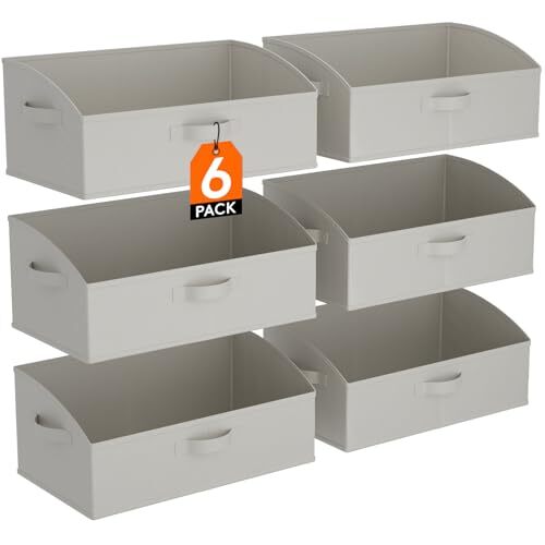Storage Baskets for Shelves, 6 Packs Non 19.7