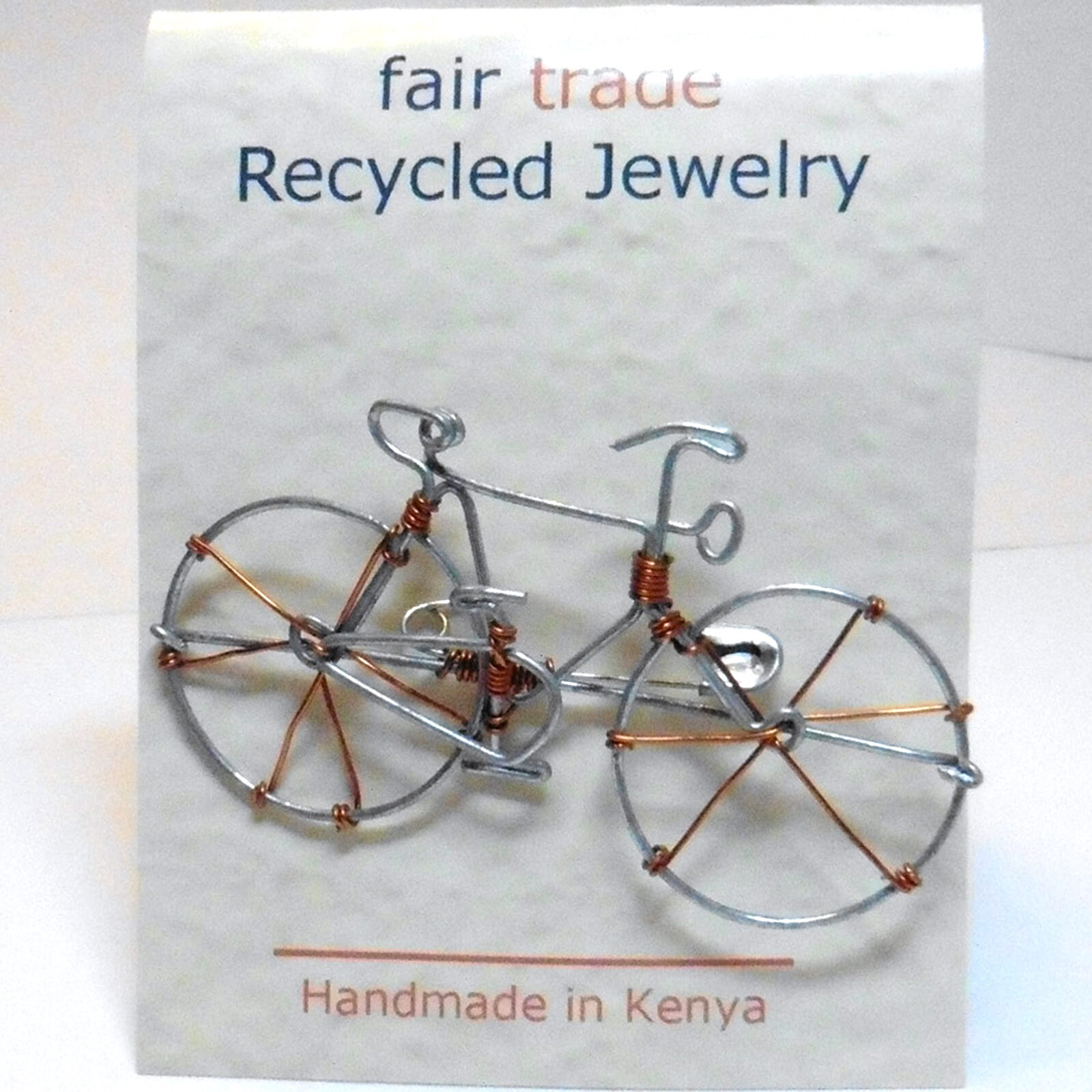 Global Crafts Fair Trade Bicycle Earrings and Brooch Jewelry