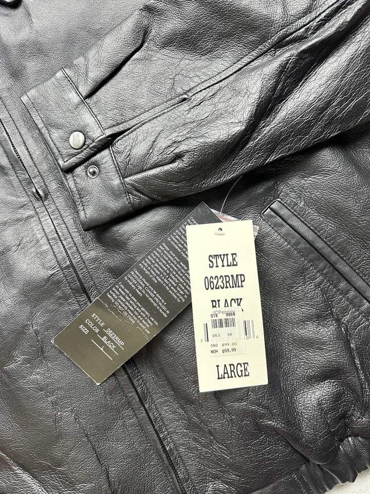 Vintage Mens Phase Two Leather Bomber Pilot Jacket Full Zip 90s Size Large Black - Image 3 of 4