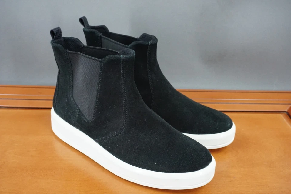 Zapato Chelsea Ecco Soft 9 para mujer talla 9,5 negro gamuza botín informal al tobillo Foto 3 de 4