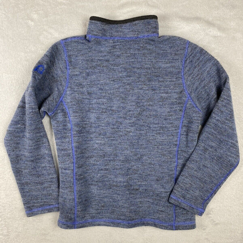 Overland Wool 1/4 Zip Pullover Sweater Blue Gray Girls Size XL Ski Snow Layer - Picture 3 of 8