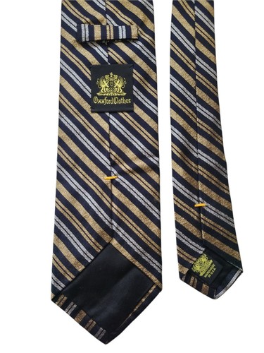 1A) OXXFORD CLOTHES STRIPED 100% SILK NECKTIE MADE IN USA - Picture 2 of 4