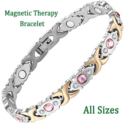 HOLISTIC MAGNETS Ladies Magnetic Health Bracelet with Zirconia Women Arthritis Joint Pain - PGM