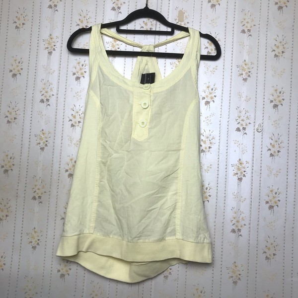 Glassons Yellow Sleeveless Top Size 12 Women’s Halter Back Style 