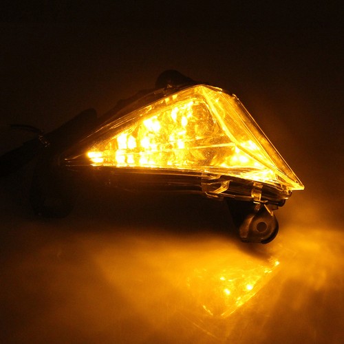 Front LED Turn Signals Blinker For Kawasaki ZX 6R 14R Ninja 650F Concours Smoke - Picture 9 of 10