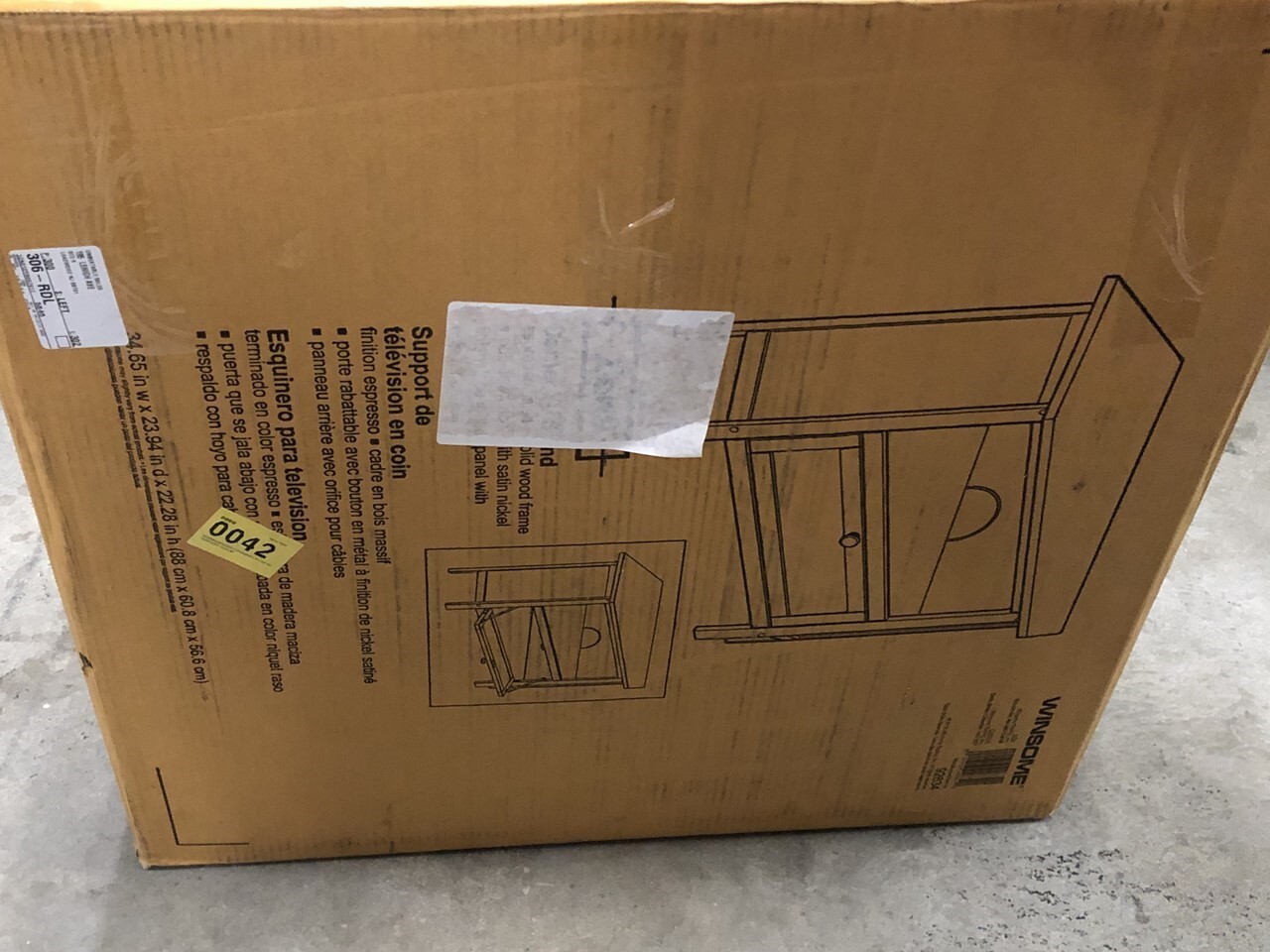 Winsome Trading 92634 Zena Corner TV Stand Espresso 31719300143 eBay