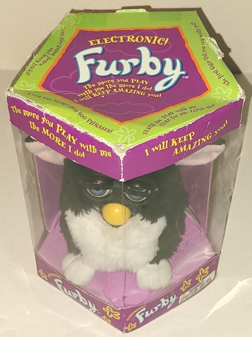 Vintage Furby First Gen 1998 Model 70-800 Black White Body Blue