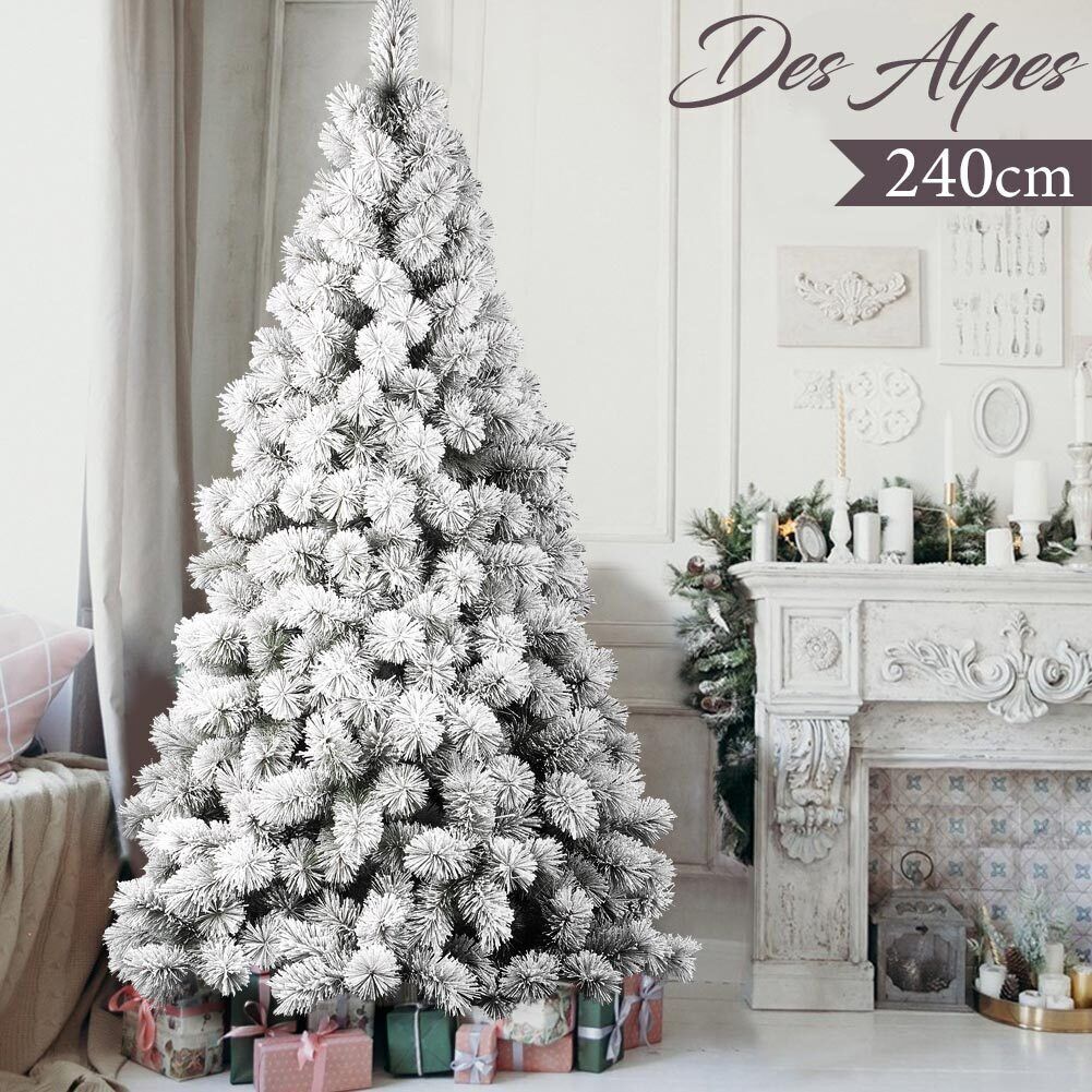 Albero Di Natale Innevato Des Alpes 240cm 740 Rami Super Folto Effetto Neve