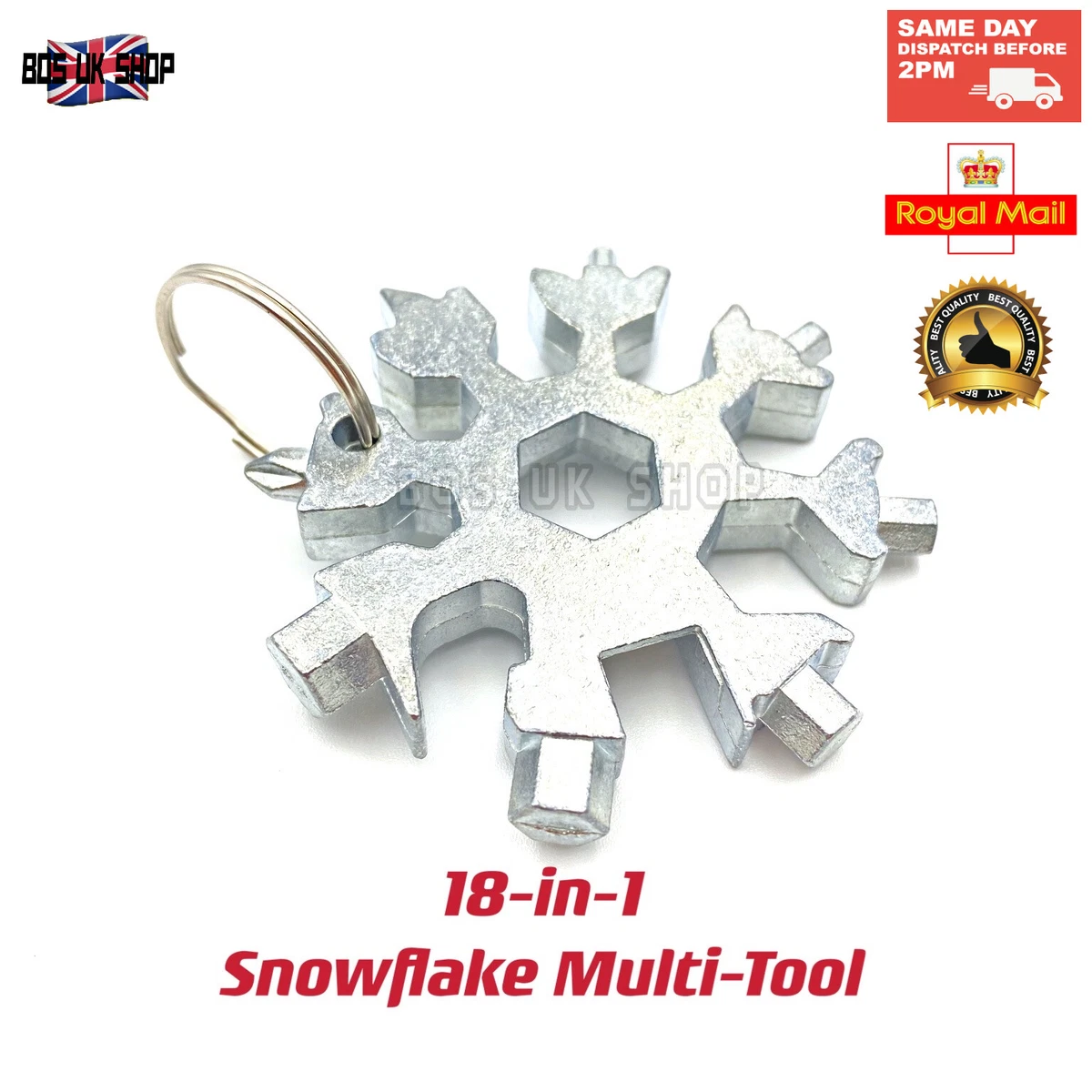 18in1 Snowflake Multi Tool Multi Function Stainless Allen Key Screwdriver Wrench