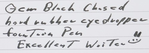 Gem Black Chased Hard Rubber Eyedropper Fountain Pen - 14kt Nib - c. 1915 - Picture 4 of 4